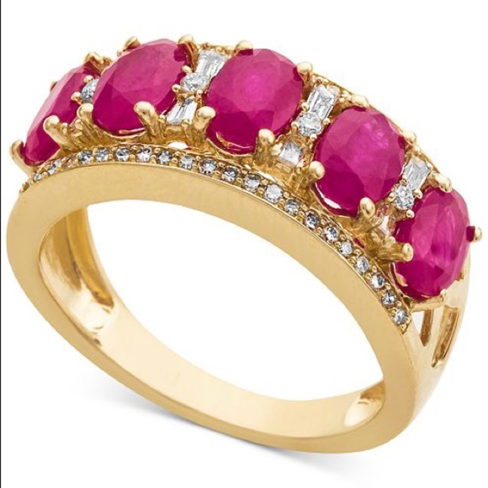 Ruby (2-7/8 ct.) & Diamond (1/3 ct.) in 14k Gold